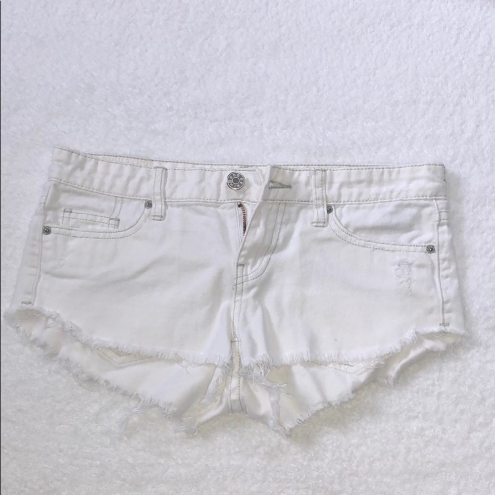 White jean shorts